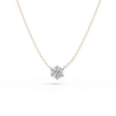 Lant din aur roz cu pandantiv cu un diamant de 0.15ct