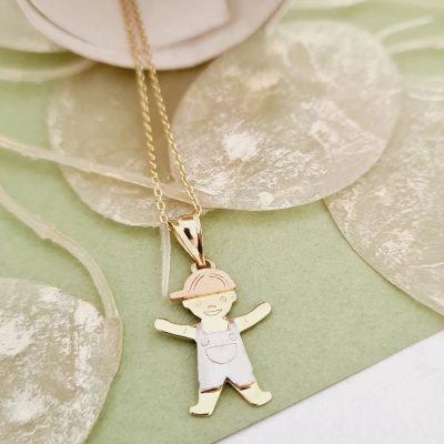 Lantisor cu Pandantiv baiat - Aur Galben 14K