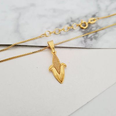 Lantisor It\'s Corn! - Argint 925 placat cu Aur Galben 18K