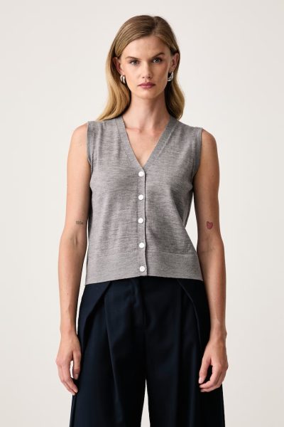 MM by Max Mara  vestă pentru femei din lână MMLALBATA