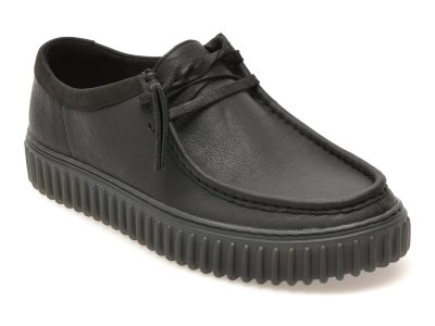 Mocasini CLARKS negri, TORHILL LO, din piele naturala