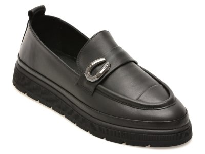 Mocasini IMAGE negri, 1467018, din piele naturala