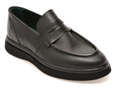 Mocasini OTTER negri, BR4469, din piele naturala