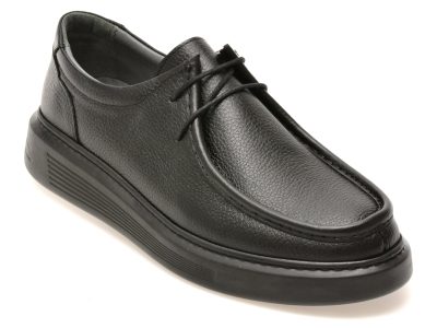 Mocasini OTTER negri, GNY617, din piele naturala