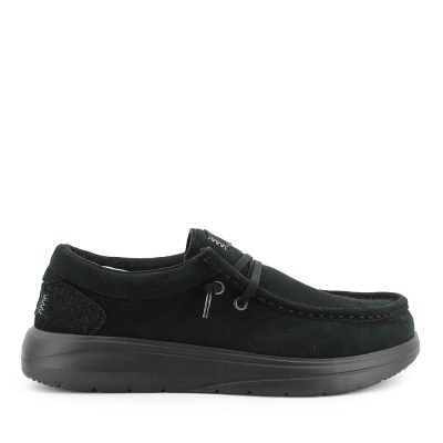 Mocasini ușori bărbați Hey Dude Wally COMF Suede negri 3092BM41975VN