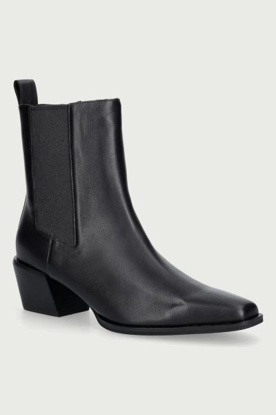Nokwol  botine pentru femei din piele Dusi Black Leather