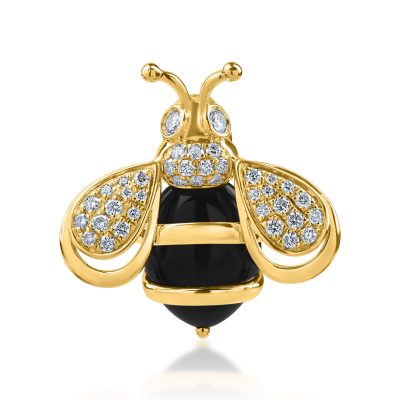Pandantiv albina din aur galben cu pietre pretioase si semipretioase de 2.66ct
