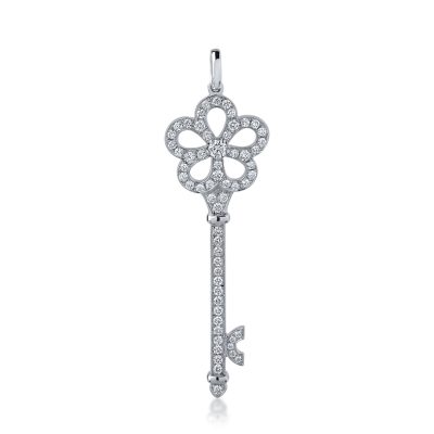 Pandantiv cheita din aur alb cu diamante de 0.54ct