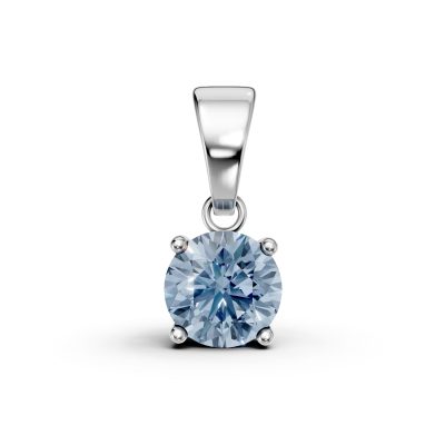 Pandantiv din aur alb cu acvamarin solitaire de 0.7ct