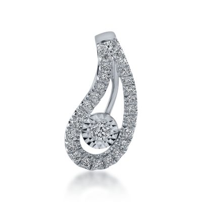 Pandantiv din aur alb cu diamante de 0.159ct