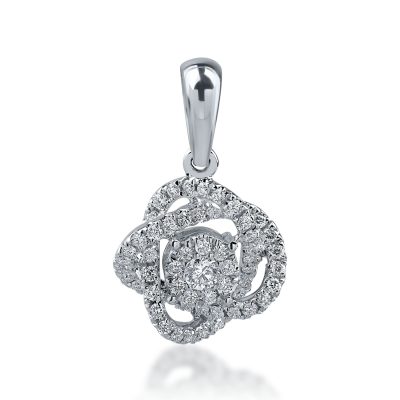 Pandantiv din aur alb cu diamante de 0.265ct