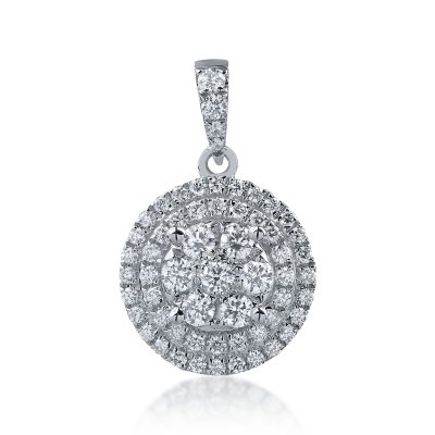Pandantiv din aur alb cu diamante de 0.37ct