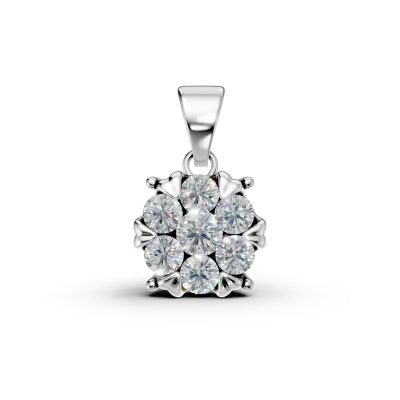Pandantiv din aur alb cu diamante de 0.5ct