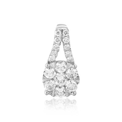 Pandantiv din aur alb cu diamante de 0.75ct