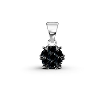 Pandantiv din aur alb cu diamante negre de 0.2ct