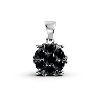 Pandantiv din aur alb cu diamante negre de 0.6ct