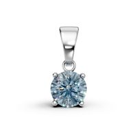 Pandantiv din aur alb cu topaz london blue de 1.01ct