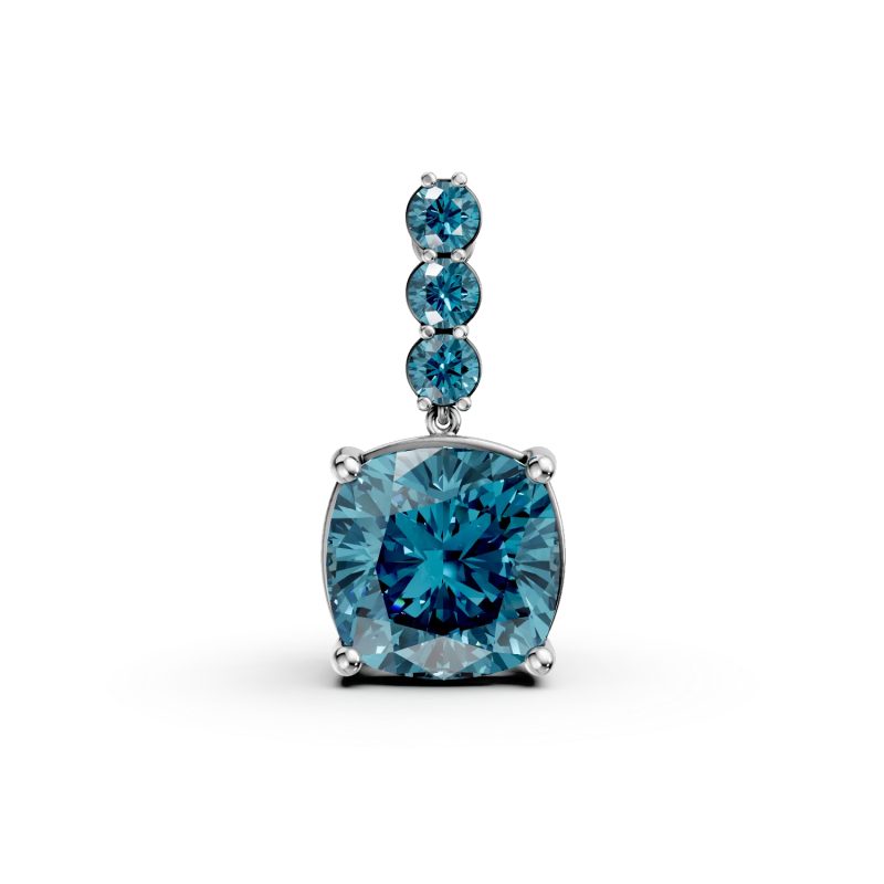 Pandantiv din aur alb cu topaze london blue cushion si rotunde de 7.6ct