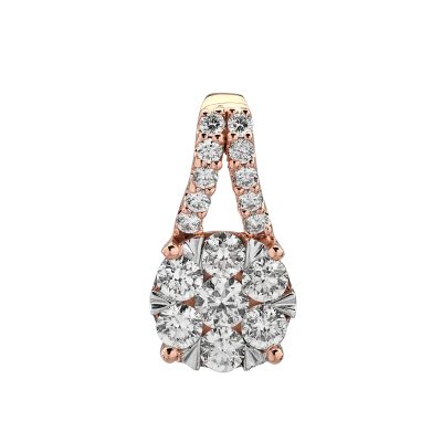 Pandantiv din aur alb-roz cu diamante de 0.75ct