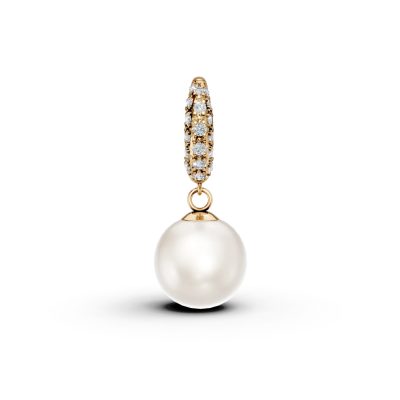 Pandantiv din aur galben cu perla de cultura si diamante de 0.07ct