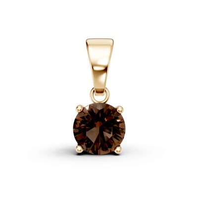 Pandantiv din aur galben cu quartz fumuriu de 0.8ct
