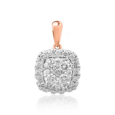 Pandantiv din aur roz cu diamante de 0.327ct