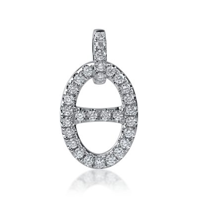 Pandantiv geometric din aur alb cu diamante de 0.32ct