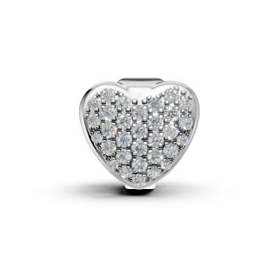 Pandantiv inima din aur alb cu diamante de 0.2ct