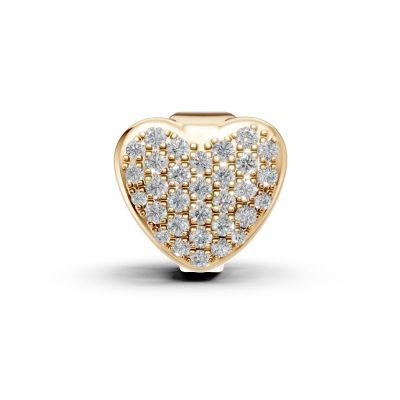 Pandantiv inima din aur galben cu diamante de 0.18ct