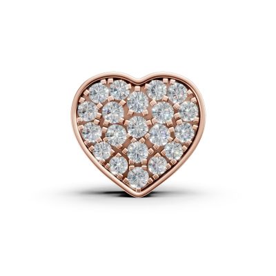 Pandantiv inima din aur roz cu diamante de 0.22ct