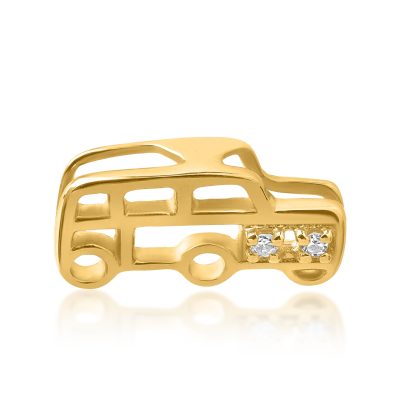 Pandantiv masinuta pentru copii din aur galben cu diamante de 0.008ct