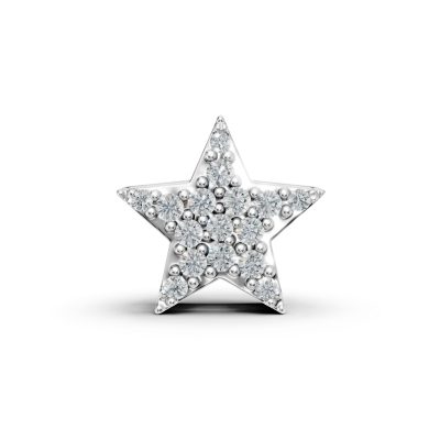 Pandantiv steluta din aur alb cu diamante de 0.07ct