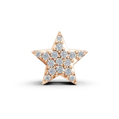 Pandantiv steluta din aur roz cu diamante de 0.07ct