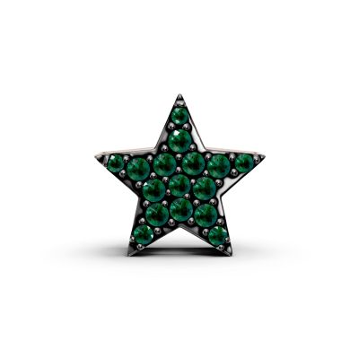 Pandantiv steluta din aur roz cu smaralde de 0.07ct