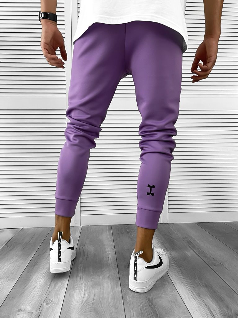 Pantaloni de trening mov  silon  conici cu mic defect 12379 P18-2.3