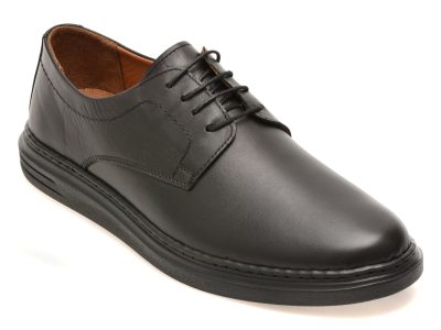 Pantofi BITE THE BULLET negri, UZ399, din piele naturala