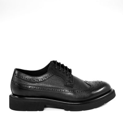 Pantofi derby bărbați  Enzo Bertini negri din piele naturală 1780BP8391N