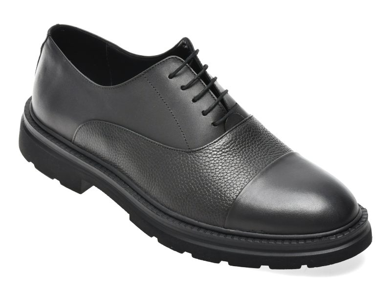 Pantofi eleganti BITE THE BULLET negri, FH410, din piele naturala