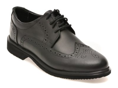 Pantofi eleganti BITE THE BULLET negri, RZ405, din piele naturala