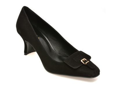 Pantofi eleganti EPICA negri, 274117, din piele intoarsa