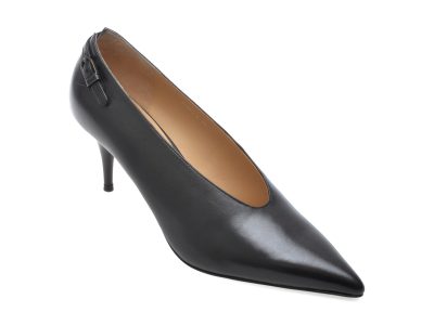 Pantofi eleganti EPICA PREMIUM negri, 618D, din piele naturala