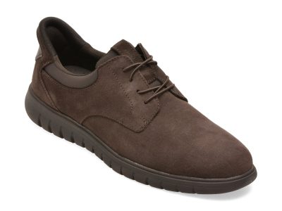 Pantofi GEOX maro, U664JA, din piele intoarsa