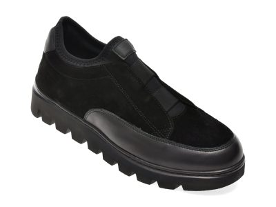 Pantofi GRYXX negri, 13292, din piele intoarsa