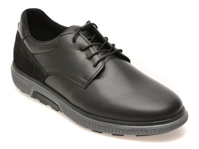 Pantofi OTTER negri, KC051, din piele naturala