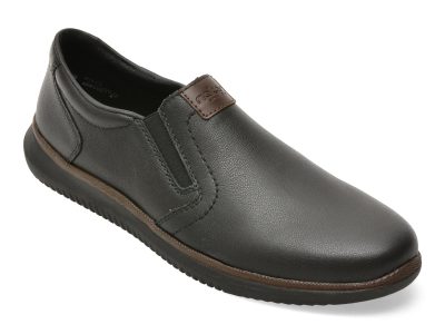 Pantofi RIEKER negri, 10456, din piele naturala