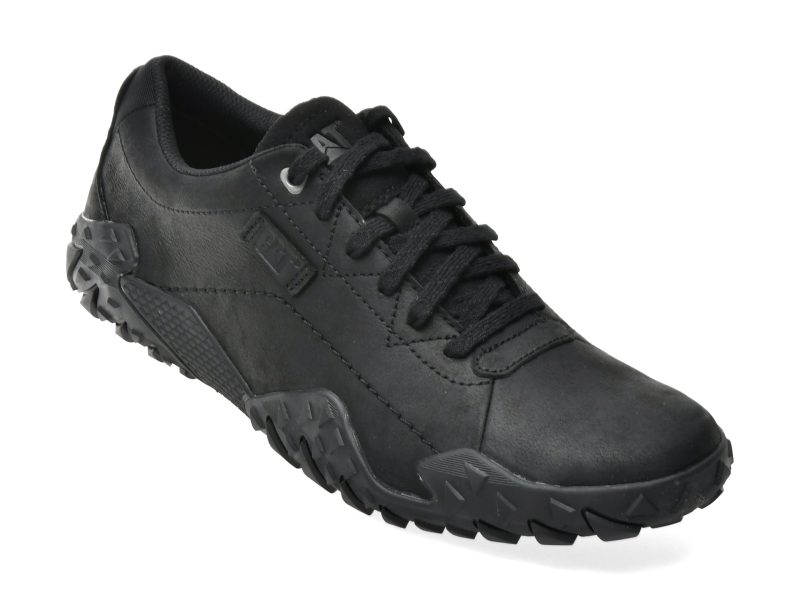 Pantofi sport CATERPILLAR negri, GRIDLOCK LO, din piele naturala