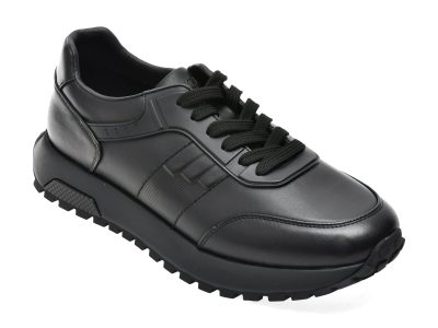 Pantofi sport EPICA negri, 690063, din piele naturala