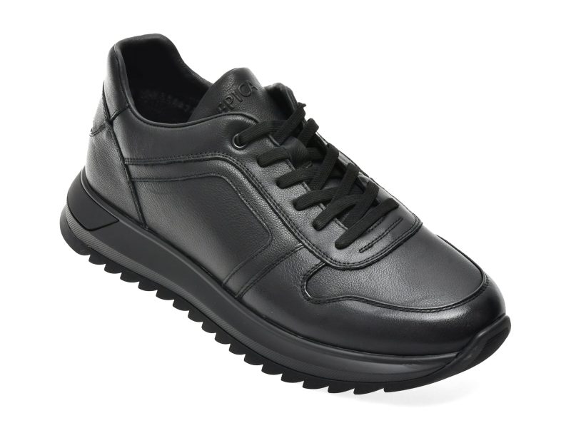 Pantofi sport EPICA negri, 690109, din piele naturala