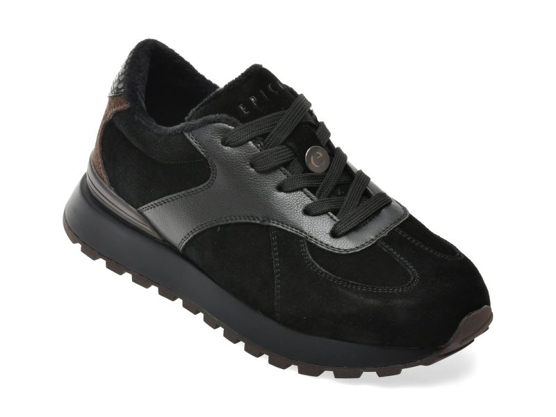 Pantofi sport EPICA negri, 82800, din piele intoarsa