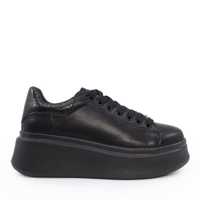 Pantofi sport femei Benvenuti negri din piele 3742dp002n